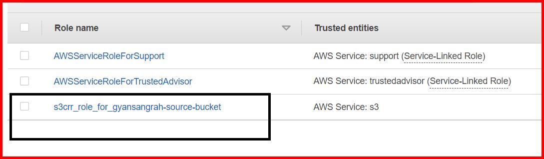 Picture showing creating the new IAM role in the roles screen